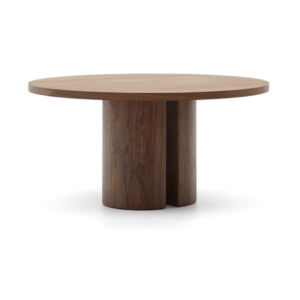 Smeđi okrugli blagovaonski stol u dekoru oraha ø 150 cm Nealy – Kave Home-image-3