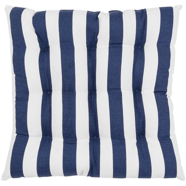Plavo-bijeli pamučni jastuk za sjedenje Westwing Collection Timon, 40 x 40 cm