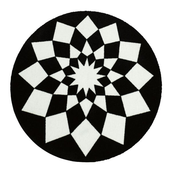 Deko tepih - crna geometrija, 100 cm
