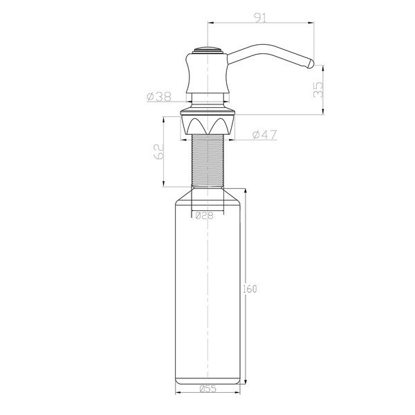 Plastičan dozator sapuna u sjajno srebrnoj boji 350 ml – Sapho-image-1