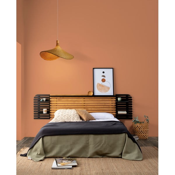 Crno/natur uzglavlje od masivnog bora 240x62 cm Dimas – Marckeric-image-1