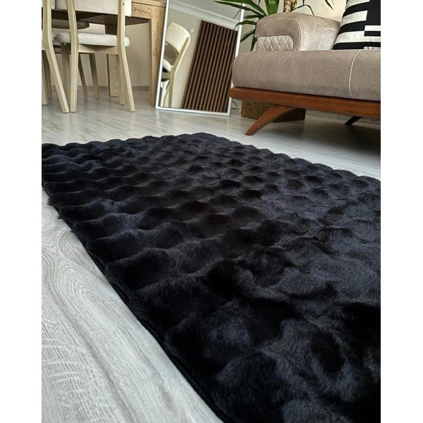 Crni periv tepih 150x230 cm Bubble Black – Mila Home-image-2