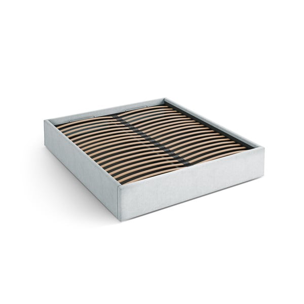 Svijetlo sivi tapecirani bračni krevet s prostorom za odlaganje/bez uzglavlja s podnicom 140x200 cm Susan – Micadoni 