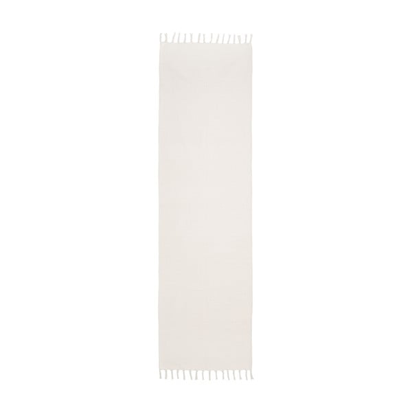 Bijela ručno tkana pamučna staza Westwing Collection Agneta, 70 x 250 cm