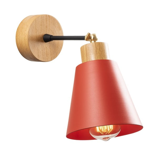 Crvena/u prirodnoj boji zidna lampa ø 14 cm Manavgat – Opviq lights