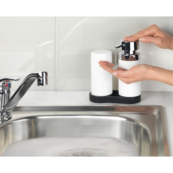 Set s dva bijela spremnika za deterdžente s podmetačem Wenkoo Squeeze, 250 ml-image-3