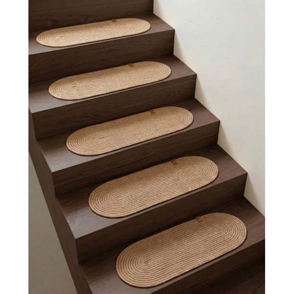 Set tepiha za stepenice 16 kom u prirodnoj boji 25x65 cm Milo – Vitaus-image-1