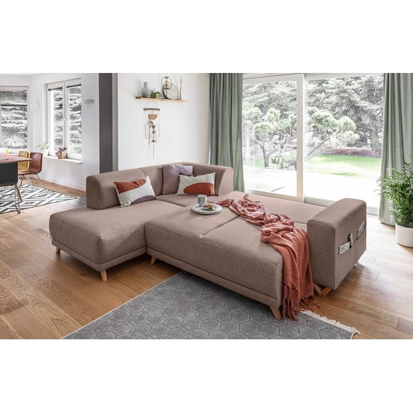 Smeđa sklopiva/s prostorom za odlaganje kutna garnitura (s lijevim kutom/u obliku slova L) Classy Sophie – Miuform-image-4