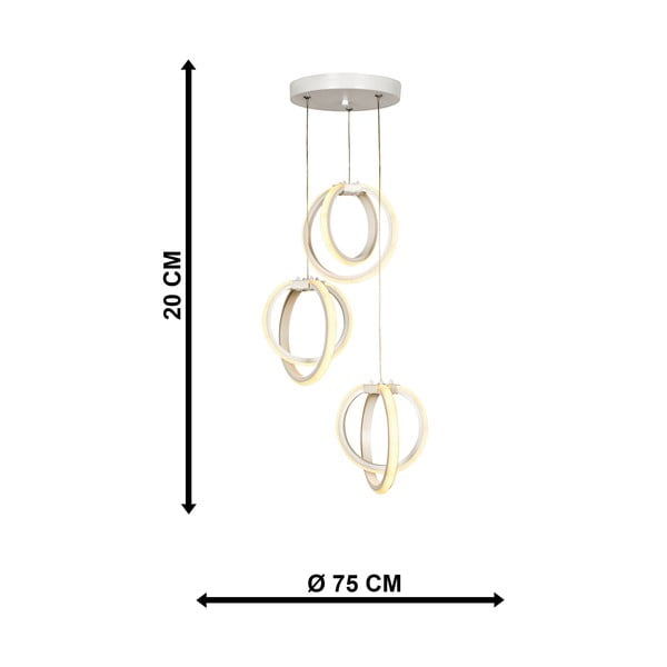 Bijela metalna LED viseća svjetiljka ø 20 cm Sezen – Squid Lighting-image-4