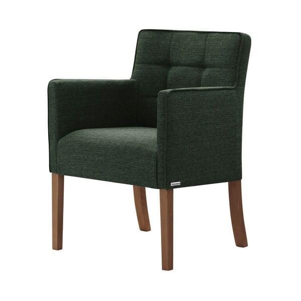 Zelena stolica s tamnosmeđim nogama od bukve Ted Lapidus Maison Freesia