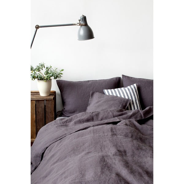 Tamnosiva lanena jastučnica Linen Tales, 70 x 90 cm-image-1