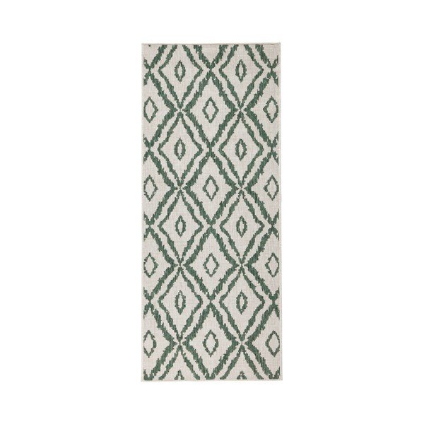 Zeleno-bijeli vanjski tepih NORTHRUGS Rio, 80 x 350 cm-image-2