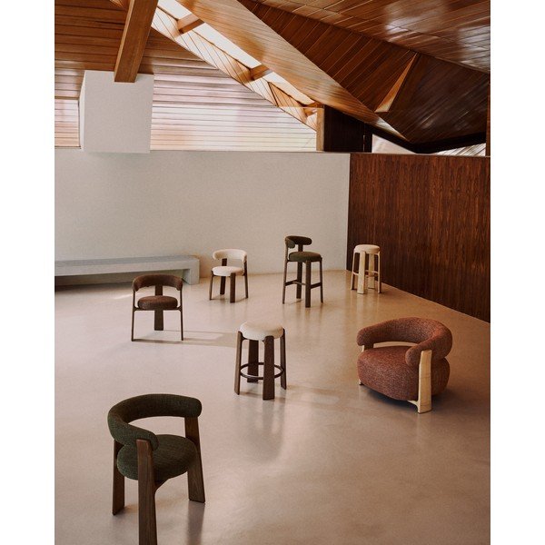 Bež/u tamnoj prirodnoj boji barska stolica od čvrste jeseni (visine sjedala 65 cm) Granite – Kave Home-image-4