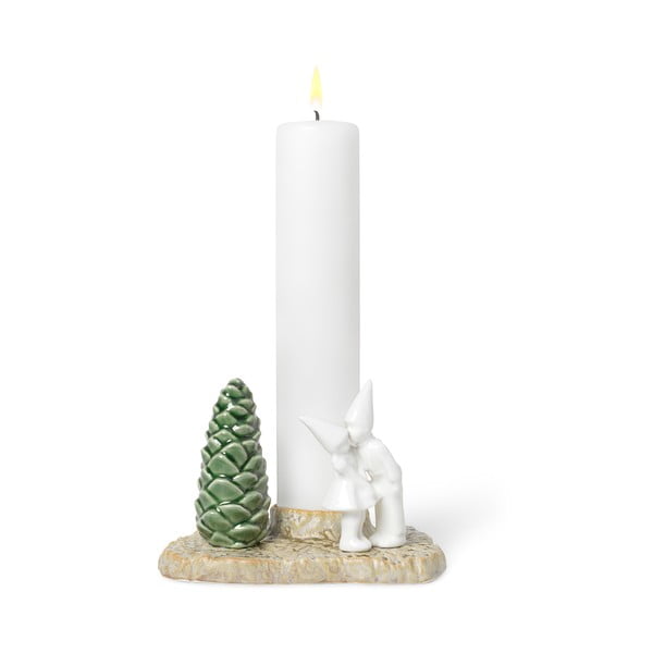 Božićni zemljani svijećnjak Kähler Design Christmas Kiss, dužina 17 cm-image-1