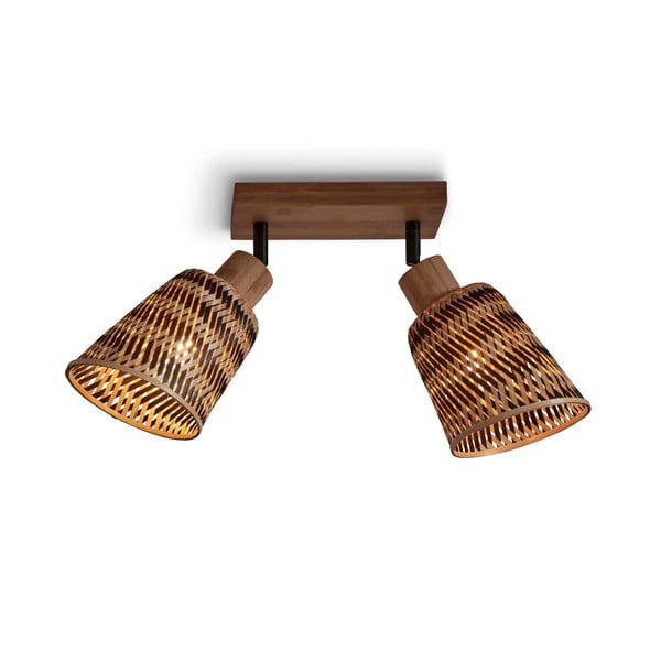Smeđa stropna svjetiljka s bambusovim sjenilom ø 15 cm Java – Good&Mojo