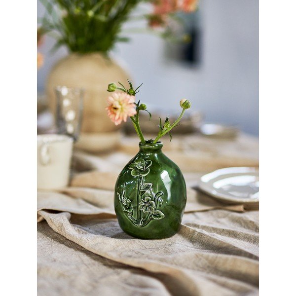 Zelena vaza od kamenine (visina 13,5 cm) Ramia – Bloomingville-image-1