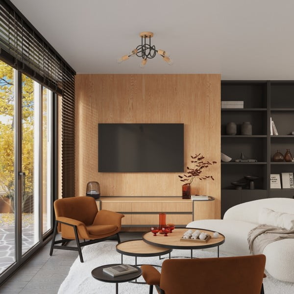 Crna/u prirodnoj boji stropna svjetiljka 15x61 cm Tumber – Sollux-image-4