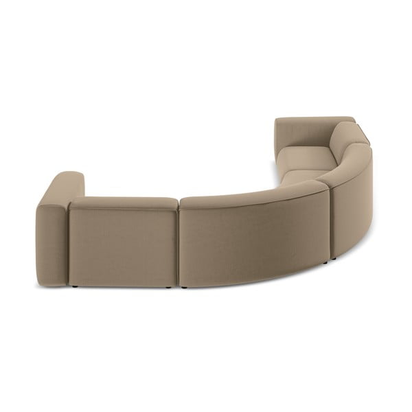 Bež baršunasti kutna garnitura Ekahi – Makamii-image-4