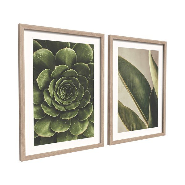 Tiskane slike u setu 2 kom s okvirom 30x40 cm Beauty Green – Styler-image-2