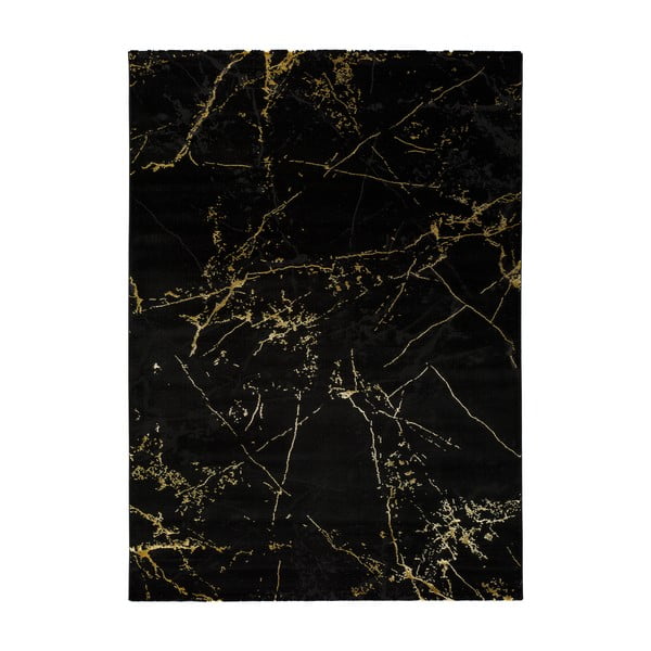 Crni tepih Universal Gold Marble, 160 x 230 cm