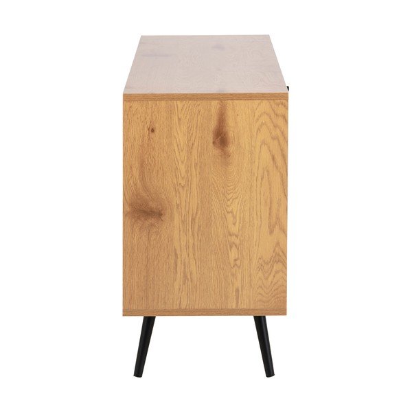 Crna/u prirodnoj boji TV komoda u dekoru hrasta 124x75 cm Wilma – Actona-image-4