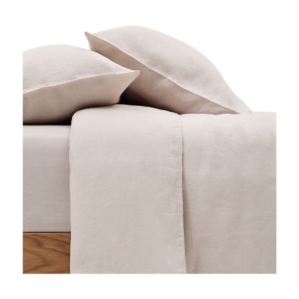 Posteljina sivo-bež za bračni krevet/za produženi krevet od mješavine lana 240x220 cm Simmel – Kave Home-image-2