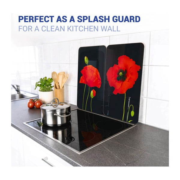 Poklopci za štednjak od kaljenog stakla u setu od 2 komada 52x30 cm Poppy - Maximex-image-2