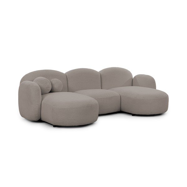 Siva kutna garnitura od bouclé tkanine (u obliku slova "U") Orbit – Ropez