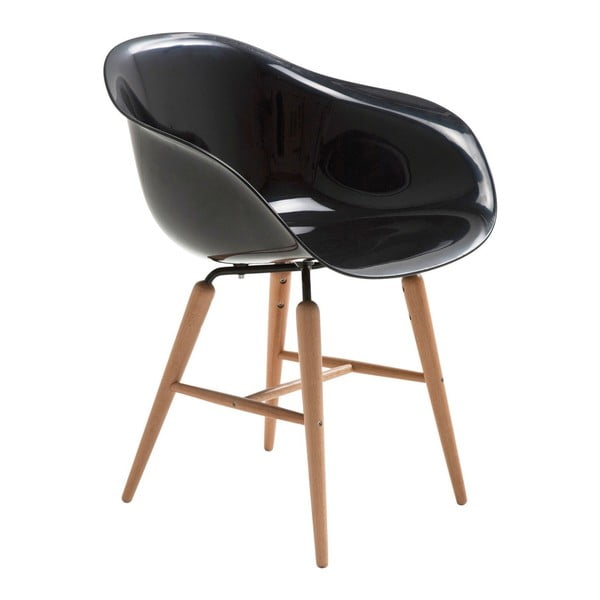 Crna blagovaonska stolica Kare Design Armlehe Forum