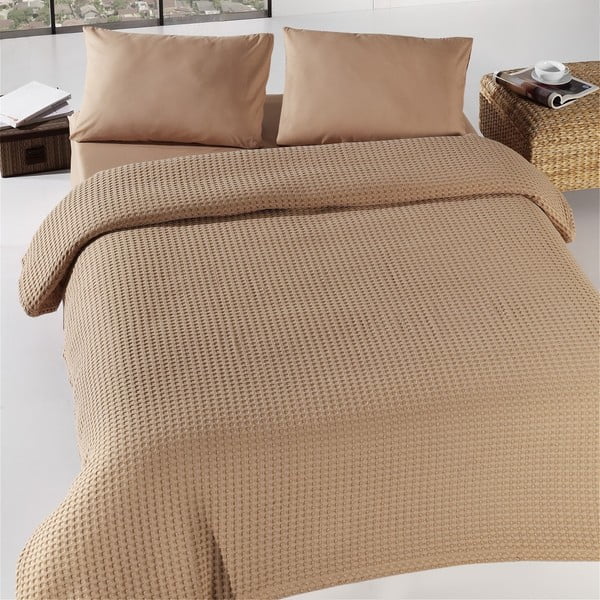 Smeđi prekrivač za krevet Burumcuk, 160 x 220 cm