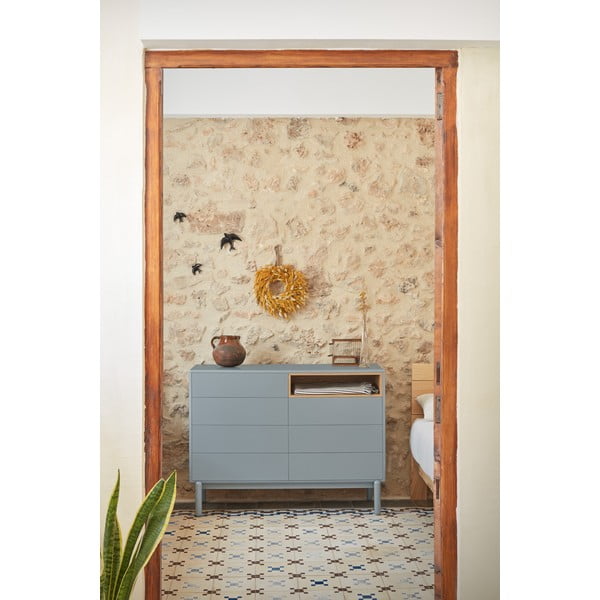 Plava/siva niska komoda 120x90 cm Corvo – Teulat-image-1