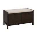 Ormarić za cipele od punog hrasta s klupom u tamnoj prirodnoj boji 80x47x41 cm Hillmond – Rowico