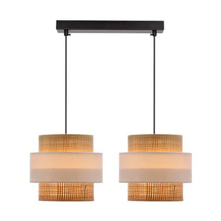 Bijela/u prirodnoj boji viseća svjetiljka sa sjenilom od ratana ø 20 cm Rattan – Candellux Lighting