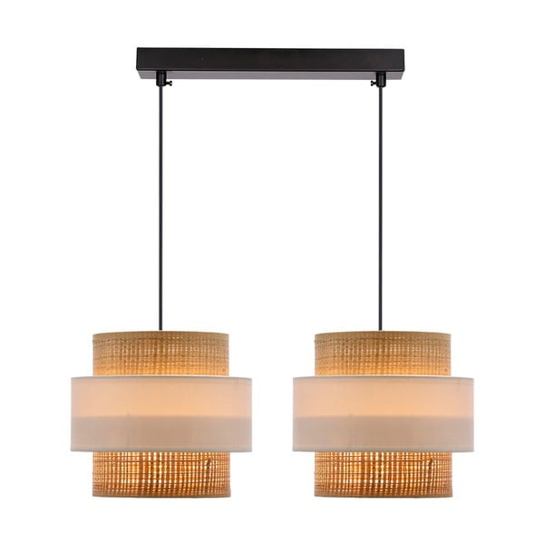 Bijela/u prirodnoj boji viseća svjetiljka sa sjenilom od ratana ø 20 cm Rattan – Candellux Lighting-image-1