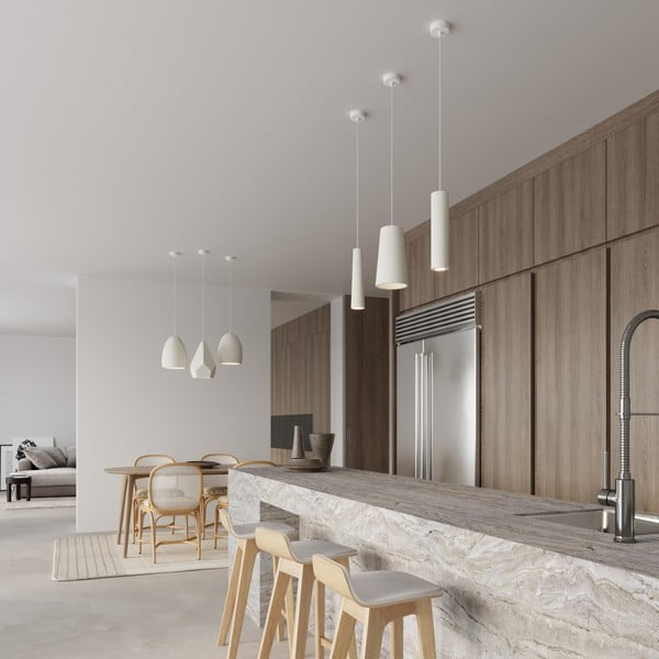 Bijela viseća svjetiljka s keramičkim sjenilom ø 30 cm Fonsie – Sollux-image-1