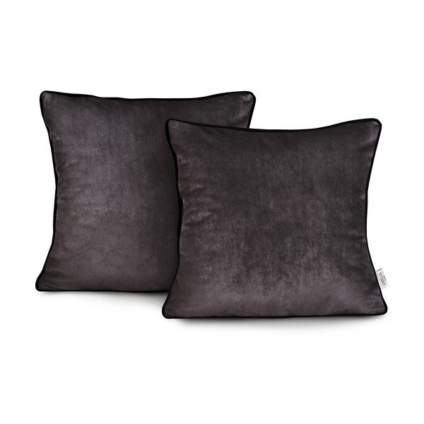 Set od 2 tamno smeđe jastučnice AmeliaHome Piping, 45 x 45 cm-image-1