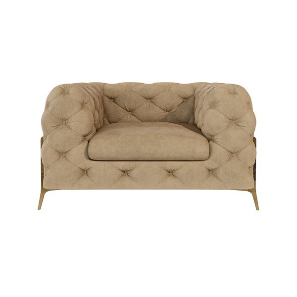 Svjetlo smeđa baršunasti fotelja Chelsea Bis – Ropez-image-1