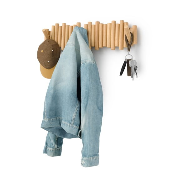 Zidna vješalica od masivnog bora u prirodnoj boji 61 cm Picket – Umbra-image-2