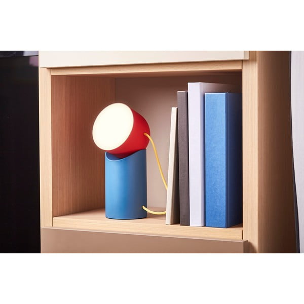 Crvena/plava LED stolna lampa (visina 14 cm) Orbe – Lexon-image-1