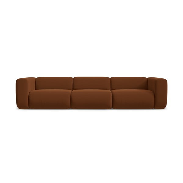 Narančasta/smeđa baršunasti sofa 319 cm Ekahi – Makamii