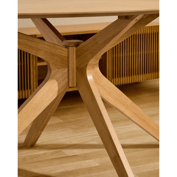 Okrugao blagovaonski stol s pločom stola u dekoru hrasta ø 120 cm Naanim – Kave Home-image-2