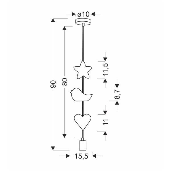 Bijelo-ružičasta dječja svjetiljka s metalnim sjenilom Single - Candellux Lighting-image-2