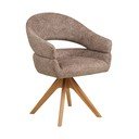 Smeđa podstavljena blagovaonska stolica s naslonima za ruke Dover – House Nordic