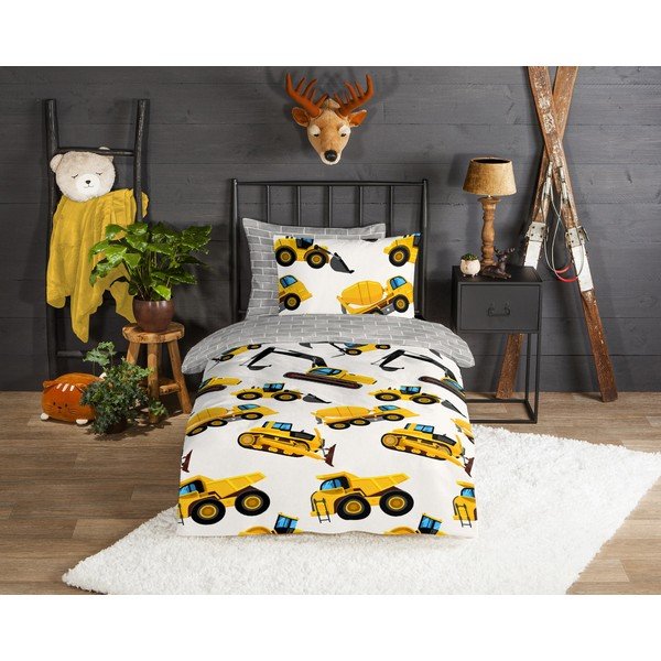 Flanelska dječja posteljina za krevet za jednu osobu 140x200 cm Dig – Good Morning-image-1