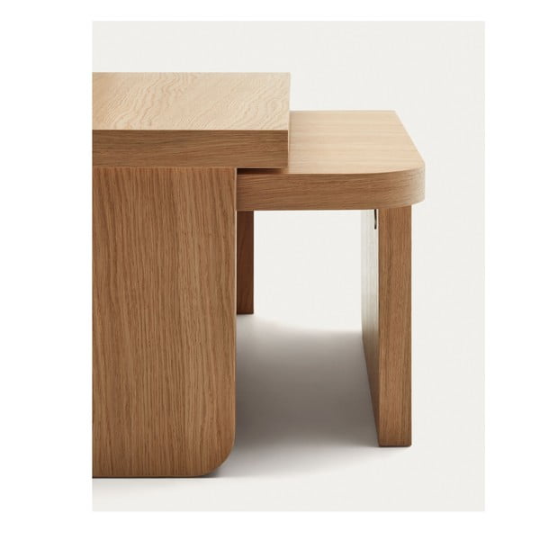 Stolići za kavu u setu 2 kom u dekoru hrasta u prirodnoj boji 89x140 cm Oaq – Kave Home-image-3