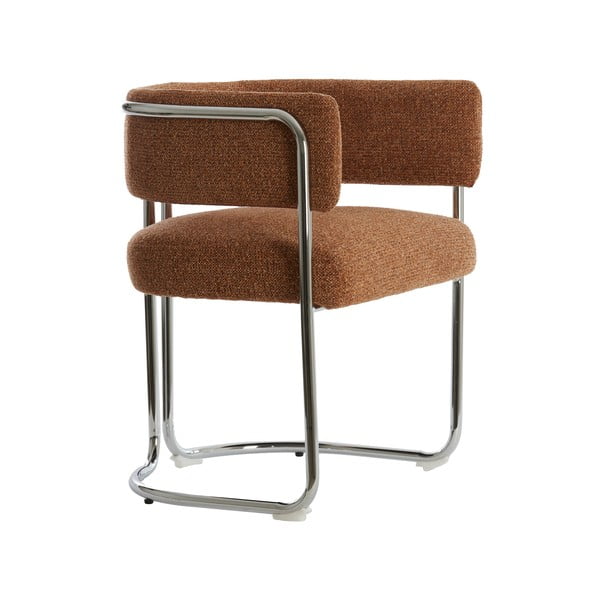 Svjetlo smeđa podstavljena blagovaonska stolica s naslonima za ruke Adante – Light & Living