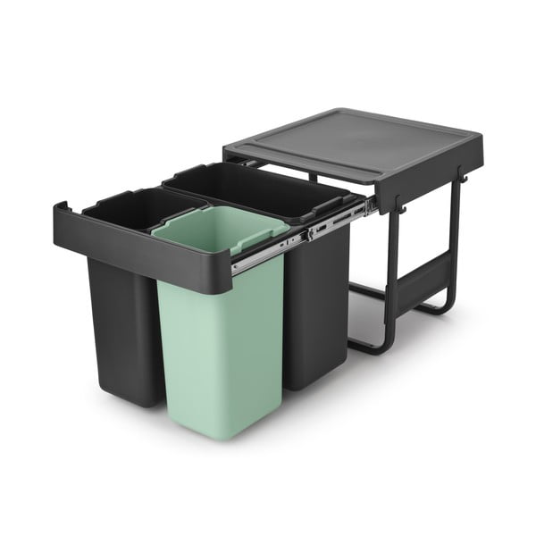 Mentol zelena/tamno siva plastična kanta za smeće za odvojeni otpad/ugradbena  40 l Sort&Go – Brabantia