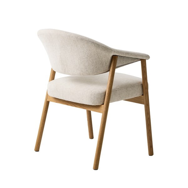 Krem blagovaonske stolice u setu s naslonima za ruke 2 kom od punog hrasta Elk – Unique Furniture-image-3