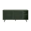 Tamno zelena metalna niska komoda s kliznim vratima 160x75 cm Veep – Unique Furniture