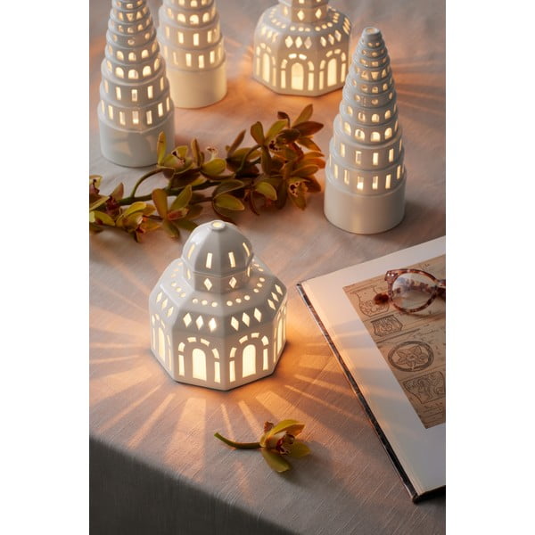Bijeli keramički božićni svijećnjak Kähler Design Lighthouse, ø 12 cm-image-3